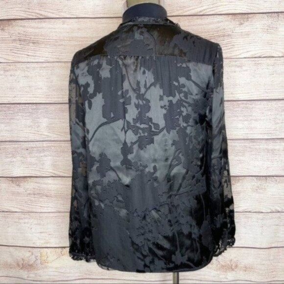 Diane Von Furstenberg Black Fairy Grunge Semi Sheer Shirt - Picture 6 of 11